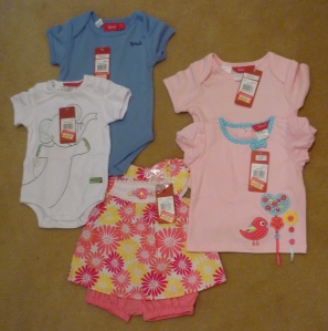 Clothes for my friends' babies bought in the sale